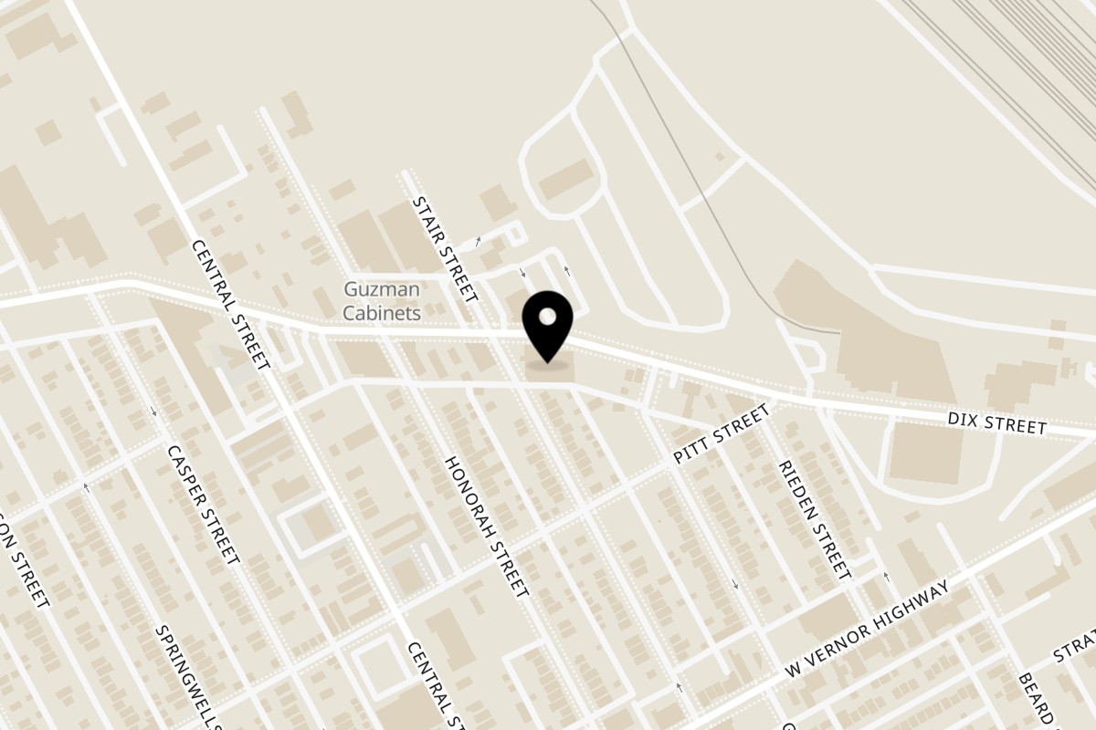 Map showing the location of Taqueria Mi Pueblo Detroit -- Mi Pueblo Express on 7271 Dix St in Detroit